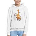 Giraffe Reading Tea Books Coffee Book Lover Graphic Graphic Youth Hoodie