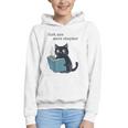 Just One More Chapter Bookworm Cat Book Lover Graphic Youth Hoodie