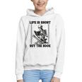 Life Is Short Buy The Book Skeleton Book Lover Reading Graphic Youth Hoodie Life Is Short Buy The Book Skeleton Book Lover Reading Graphic Youth Hoodie