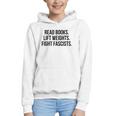 Read Books Lift Weights Fight Fascists Premium Tri-Blend Graphic Youth Hoodie Read Books Lift Weights Fight Fascists Premium Tri-Blend Graphic Youth Hoodie