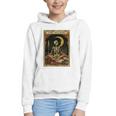 The Reader Tarot Card Book Lover Skeleton Art Goth Style Graphic Youth Hoodie