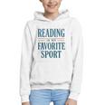 Reading Is My Favorite Sport Literary Book Lover Typography Graphic Youth Hoodie
