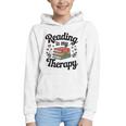Reading Is My Therapy Book Lover Bookworm Graphic Youth Hoodie