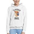 Teacher Snail With Glasses On Books Cute Pre-K Kindergarten Graphic Youth Hoodie Teacher Snail With Glasses On Books Cute Pre-K Kindergarten Graphic Youth Hoodie
