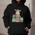 Adorable Donkey With Heart Sitting On Colorful Book Stack Graphic Youth Hoodie