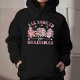 All Booked For Christmas Book Coffee Latte Gingerbread Graphic Youth Hoodie