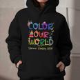 Color Our World Summer Reading 2025 Boho Wildflower Book Graphic Youth Hoodie