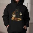 Cute Cat Book Flowers Graphic Youth Hoodie