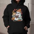 Cute Cozy Ghost Reading With Cat Book Lover Autumn Fall Graphic Youth Hoodie