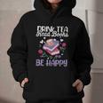 Drink Tea Read Books Be Happy Book Lover Reading Graphic Youth Hoodie