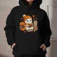 Halloween Ghost Reading Book Lovers Coffee Girl Women Graphic Youth Hoodie