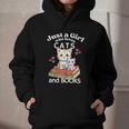 Just A Girl That Loves Cats And Books Cute Cat & Bookwork Graphic Youth Hoodie