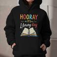 Reading Books Bibliophile Hooray It's Library Day Graphic Youth Hoodie