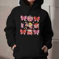 Valentine Cupid Coquette Pink Bow Apple Books Teacher Graphic Youth Hoodie