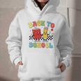 Back To School Checkered Book Pencil Groovy Teacher Student Graphic Youth Hoodie