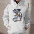 Nerdy Schnauzer Dog Book Lover Glasses Cute Pet For Men Women Kids Graphic Youth Hoodie