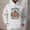 Salem WItch Book Club Halloween Raccoon Witch Reading Book Graphic Youth Hoodie