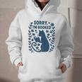 Sorry I'm Booked Cat Reading Book Boho Flowers Vintage Graphic Youth Hoodie