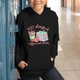 100 Days Of Coffee And Chaos Coquette Bow Book Apple Graphic Youth Hoodie