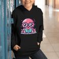 Adorable Book Lover Octopus With Reading Glasses Cute Graphic Youth Hoodie