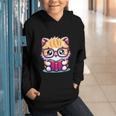 Adorable Book Lover Persian Cat With Reading Glasses Cute Graphic Youth Hoodie