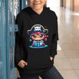 Adorable Book Lover Pirate With Reading Glasses Cute Graphic Youth Hoodie