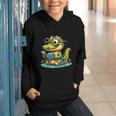 Alligator Reading a Book Animal Graphic Youth Hoodie