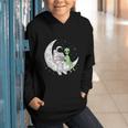 Astronaut Reading Book To Alien Moon Space Book Lover Men Graphic Youth Hoodie