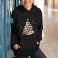 Book Christmas Tree Teacher Book Lover Crew Neck Modern Classic Christmas Small Short Sleeve -Adults -Kids Graphic Youth Hoodie