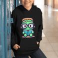 Book Lover Frankenstein's Monster With Reading Glasses Graphic Youth Hoodie