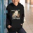 Books Are My Therapy Cozy Reading Chair Artwork Graphic Youth Hoodie