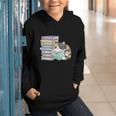 Cat On Books Pets Cats Reading Book Nerd Read Reader Bookcat Graphic Youth Hoodie