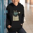Cat Reading Book Graphic Youth Hoodie