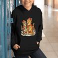 Cats Reading Books Christmas Tree Graphic Youth Hoodie