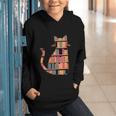 Cats Reading Books Librarian Library Readers Graphic Youth Hoodie