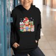 Christmas Gingerbread Man Reading Book Snowflake Teacher Graphic Youth Hoodie