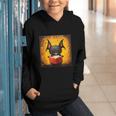 Colorful Sketch Oil Painting Of A Bat Reading Book Graphic Youth Hoodie
