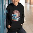 Cool Hedgehog Book Nerd Readers Graphic Youth Hoodie