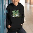 Coquette Bow Books St Patrick's Shamrock Bookworm Librarian Graphic Youth Hoodie Coquette Bow Books St Patrick's Shamrock Bookworm Librarian Graphic Youth Hoodie