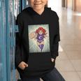 The Crimson Crescent 90s Retro Comic Book Superheroine Art Graphic Youth Hoodie