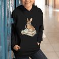 Cute Bunny Reading Book Glasses Bookworm Graphic Youth Hoodie Cute Bunny Reading Book Glasses Bookworm Graphic Youth Hoodie