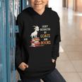 Easily Distracted By Goats And Books Goats And Book Reading Graphic Youth Hoodie