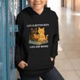 Life Is Better With Cats And Books Cute Cat Lover Graphic Youth Hoodie Life Is Better With Cats And Books Cute Cat Lover Graphic Youth Hoodie