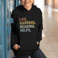 Life Happens Reading Helps Book Lovers Vinage Graphic Youth Hoodie Life Happens Reading Helps Book Lovers Vinage Graphic Youth Hoodie