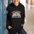 Take a Look It's In a Book Reading Vintage Retro Rainbow Graphic Youth Hoodie