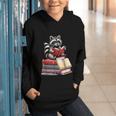 Raccoon Reading Books Matching Bookworm Readers Librarian Graphic Youth Hoodie