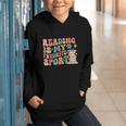 Reading Is My Favorite Sport Retro Groovy Book Lovers Graphic Youth Hoodie