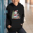Snowman Reading Book Lovers Christmas Librarian Bookworm Graphic Youth Hoodie