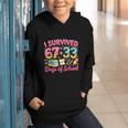 Survived 67 Days Of School Ice Cream Drip Apple Pencil Book Graphic Youth Hoodie