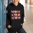 Valentine Cupid Coquette Pink Bow Apple Books Teacher Graphic Youth Hoodie